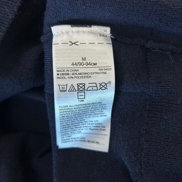 Banana Republic Extra-Fine Merino Wool Crewneck Button Cardigan Navy Blue Size M - Picture 5 of 7